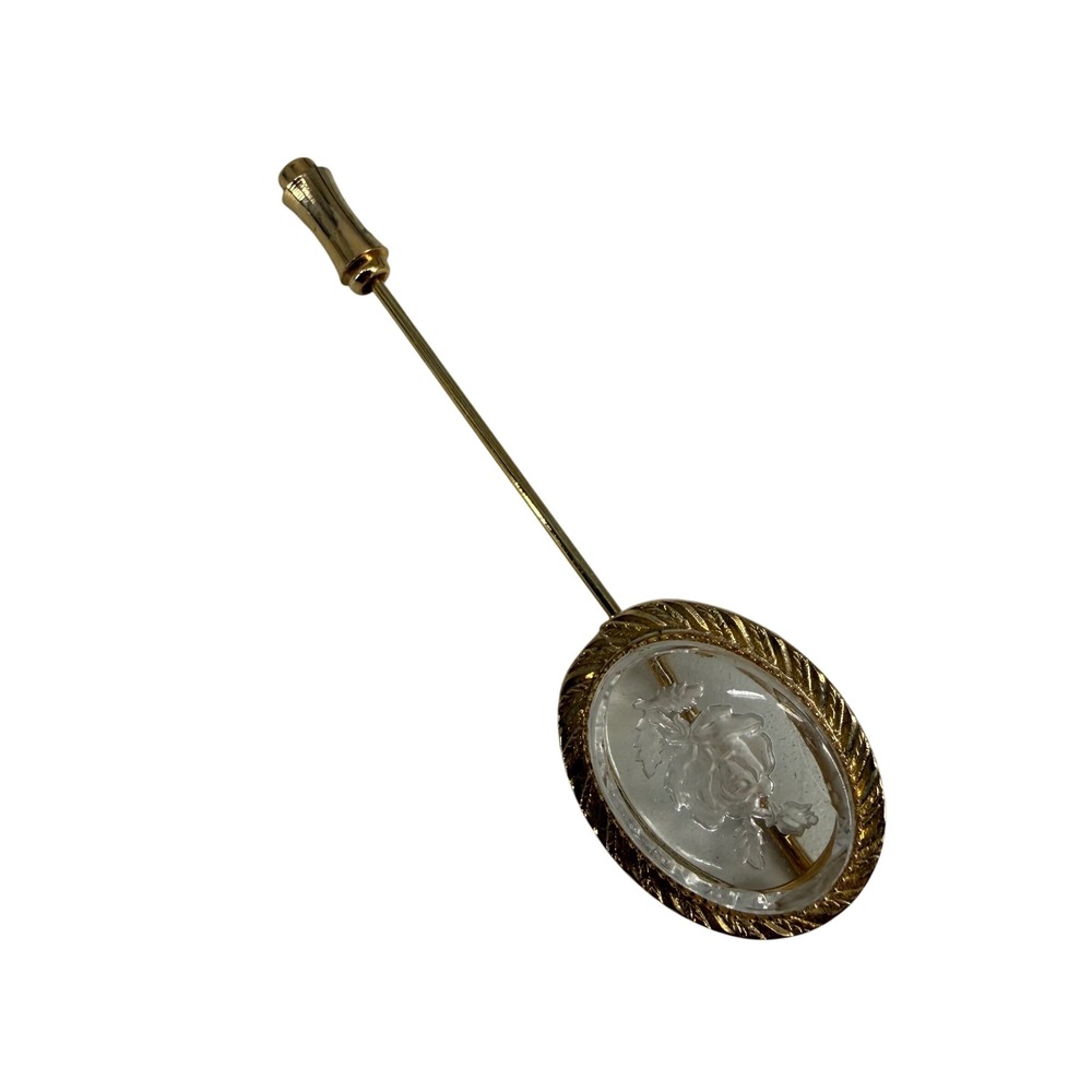 Jewels by Park Lane Vintage Intaglio Glass Rose Gold Tone Stick Pin Accessory